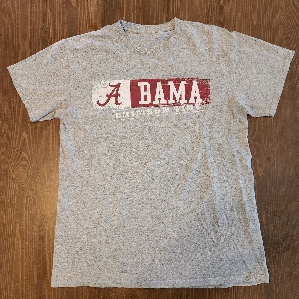 BAMA - Alabama Crimson Tide T Shirt Mens Grey Graphic T-Shirt - ROLL TIDE!